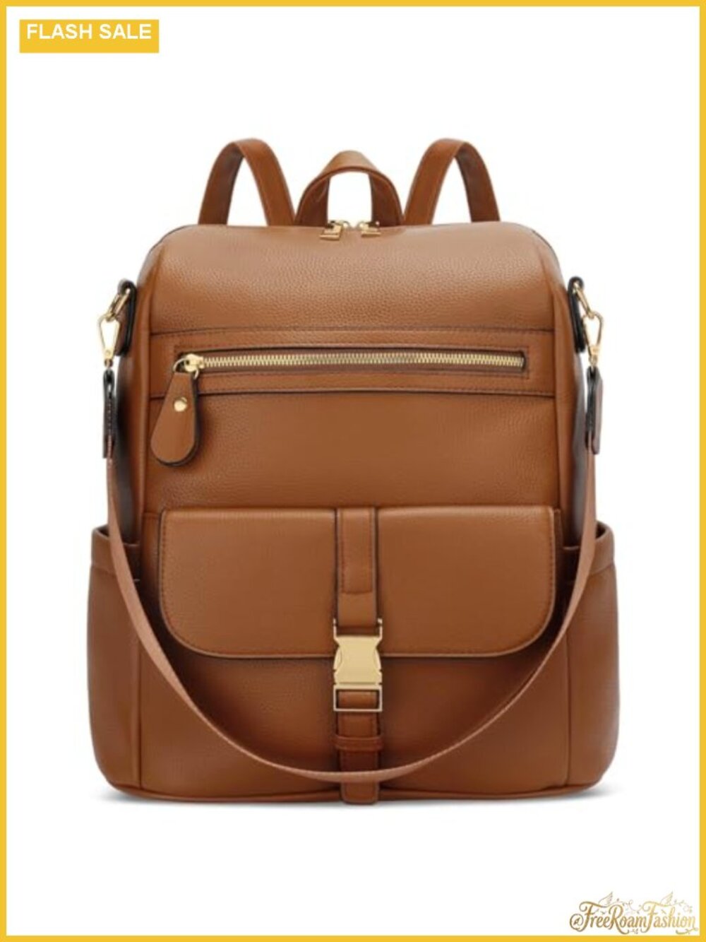 Faux Leather Multi-Pocket Travel Backpack for Women, Anti-Theft, 13in Laptop